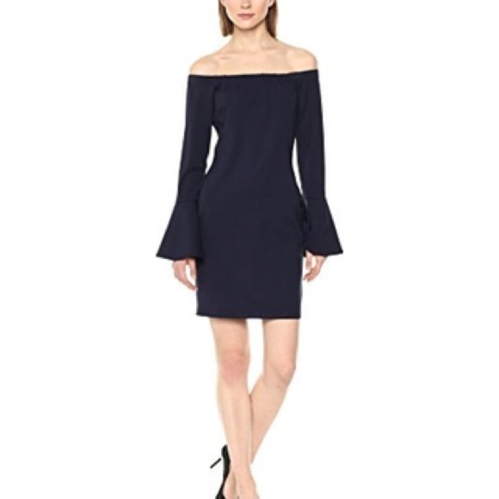 Flare sleeve navy dress NWT